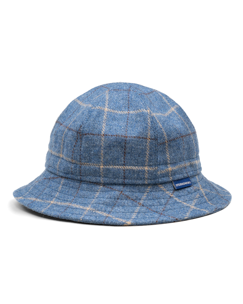 Blue and beige check